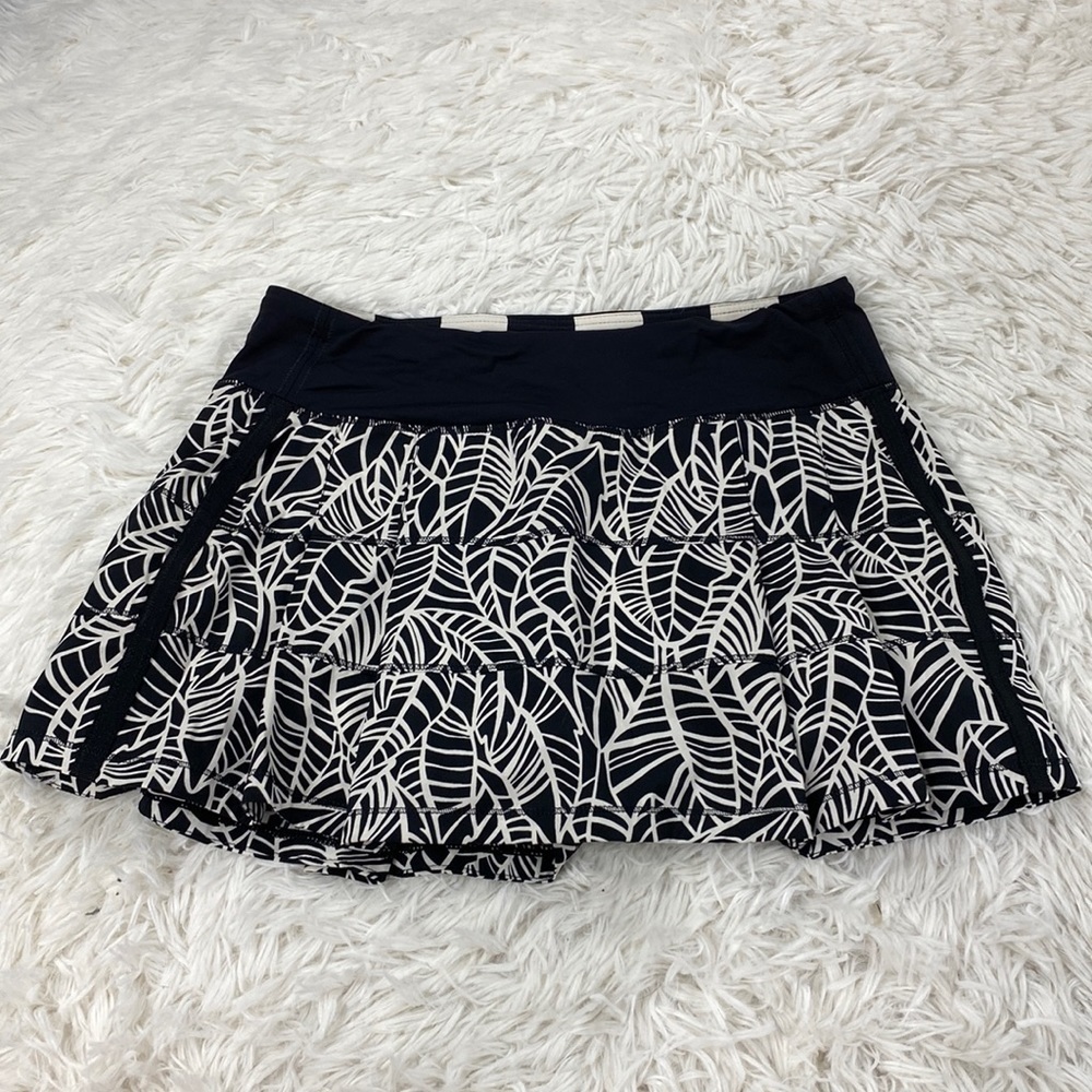Lululemon Pace Rival Skirt *2-way Stretch (Regular) Pretty Palm Black Angel Wing